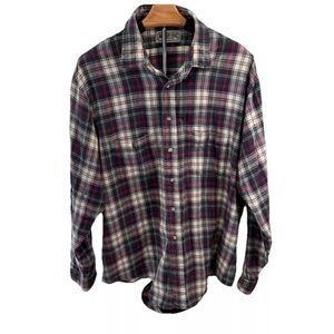 American eagle outfitters 90s/Y2K cotton flannel plaid button down casual men XL